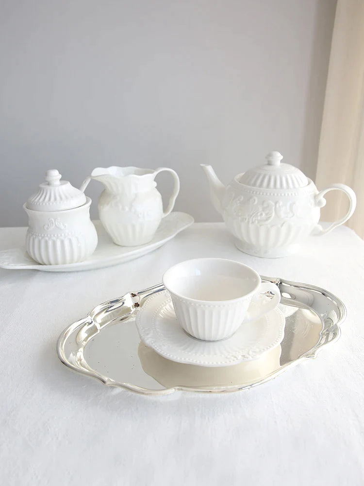 Afralia™ Phnom Penh Porcelain Tea Set with French Court Design