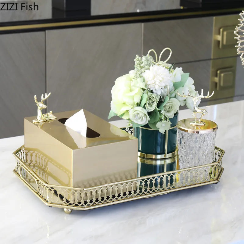 Afralia™ Metal Tissue Box: Elegant Storage for Living Room, Coffee Table, or Desktop