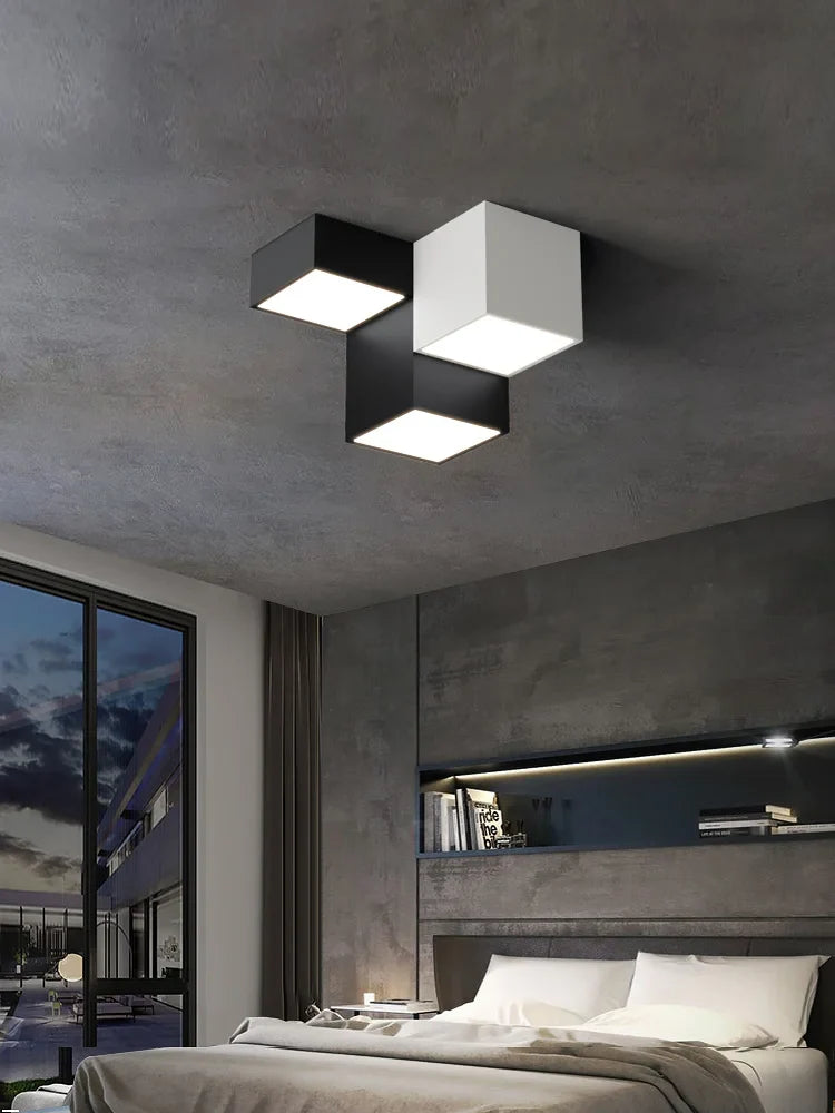 Afralia™ Bedroom Ceiling Lamp: New Modern Master Bedroom Lighting, Nordic Design, Black&White