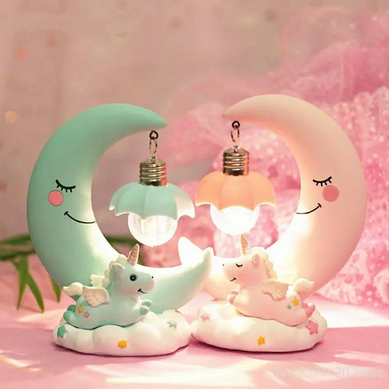 Afralia™ Unicorn LED Night Light Moon Lamp Kids Home Decor Gift