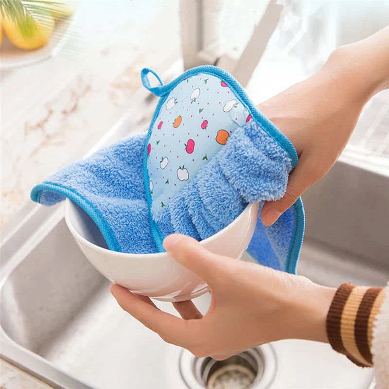 Afralia™ Coral Velvet Hand Towel: Absorbent Cleaning Tool for Home Kitchen & Bathroom