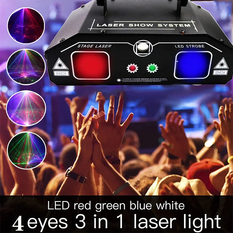 Afralia™ Laser Beam DJ Stage Light DMX512 Music Strobe Effect Party Lighting