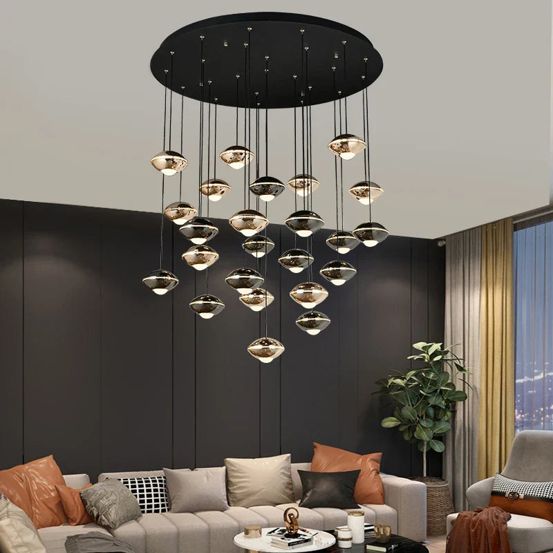 Afralia™ Loft Staircase Pendant Light: Aluminum Ball Droplight for Restaurant Bar Decor