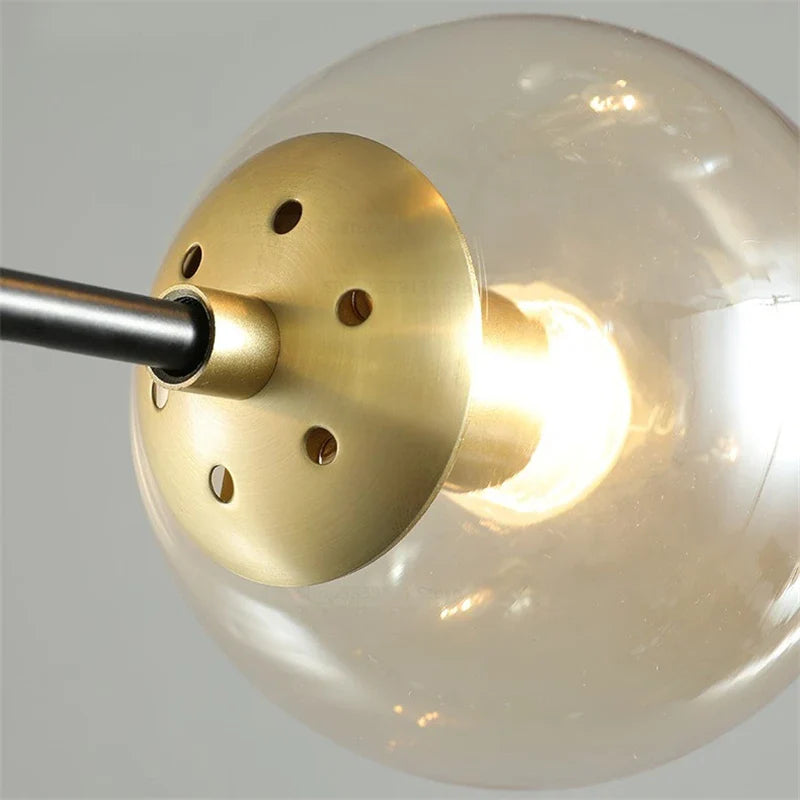 Nordic Glass Ball Chandelier by Afralia™ - Modern LED Pendant Light for Living Room & Kitchen