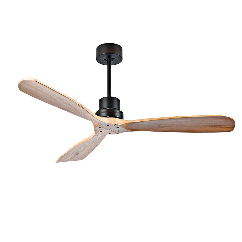 Afralia™ Wood Ceiling Fan with Remote Control, Modern Bedroom Wooden Fan Light Fixture
