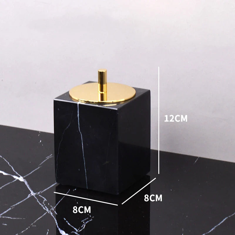 Afralia™ Black Marquina Marble Bathroom Set cue.opti