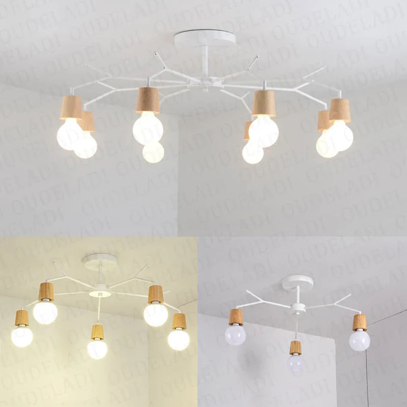 Afralia™ Loft Wooded Ceiling Lamp Retro Edison Bulb Vintage Light Fixtures