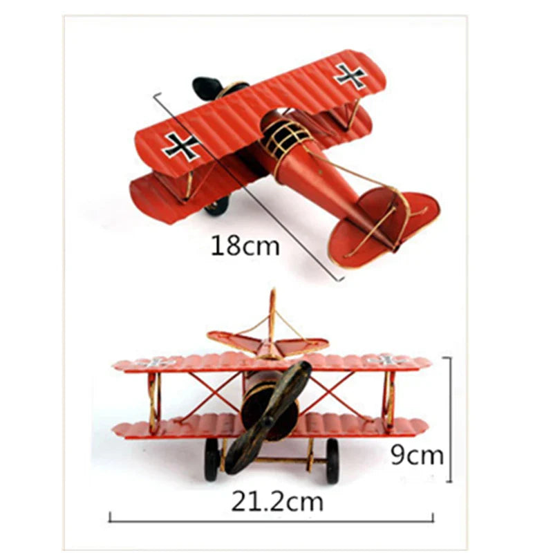 Afralia™ Iron Airplane Figurine Model: Vintage Home Decor & Kids Gift