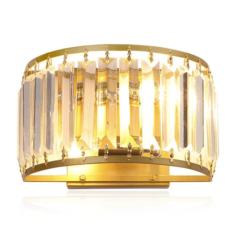 Afralia™ Crystal Semicircular Wall Lamp: Modern Minimalist LED Lighting for Home Decor
