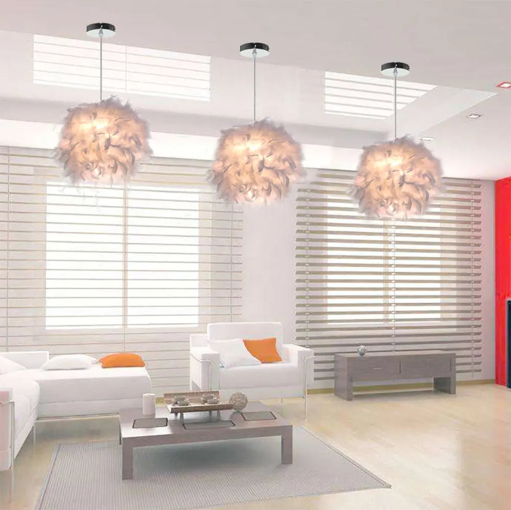 Afralia™ Feather Pendant Light: Romantic Bedroom Living Room Suspension Lamp