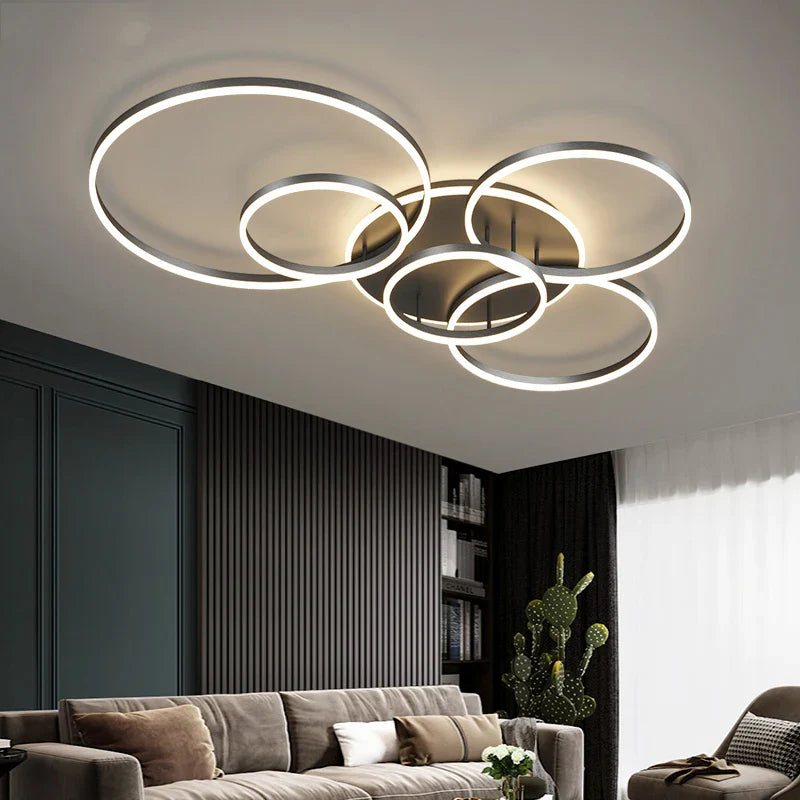 Afralia™ Modern Dimmable LED Ceiling Chandelier for Living Room Bedroom Study Home Lighting