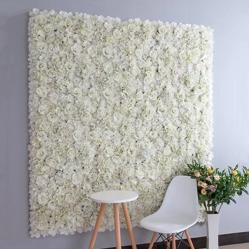 Afralia™ Rose Silk Simulation Flower Wall Background for Wedding Party and Christmas Decor