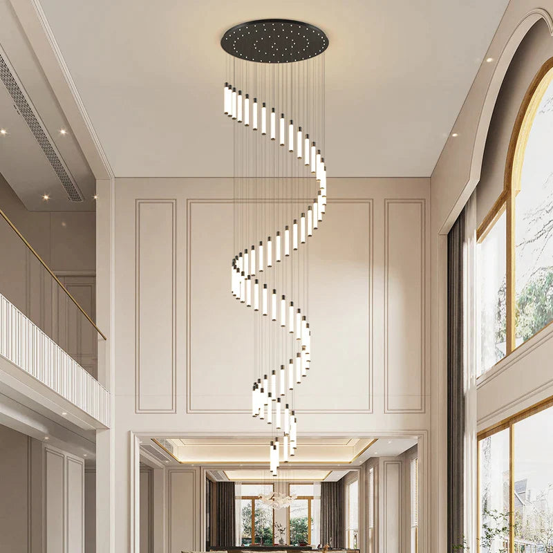 Afralia™ European Style Long Chandelier Stair Lamp for Duplex Apartment and Villa