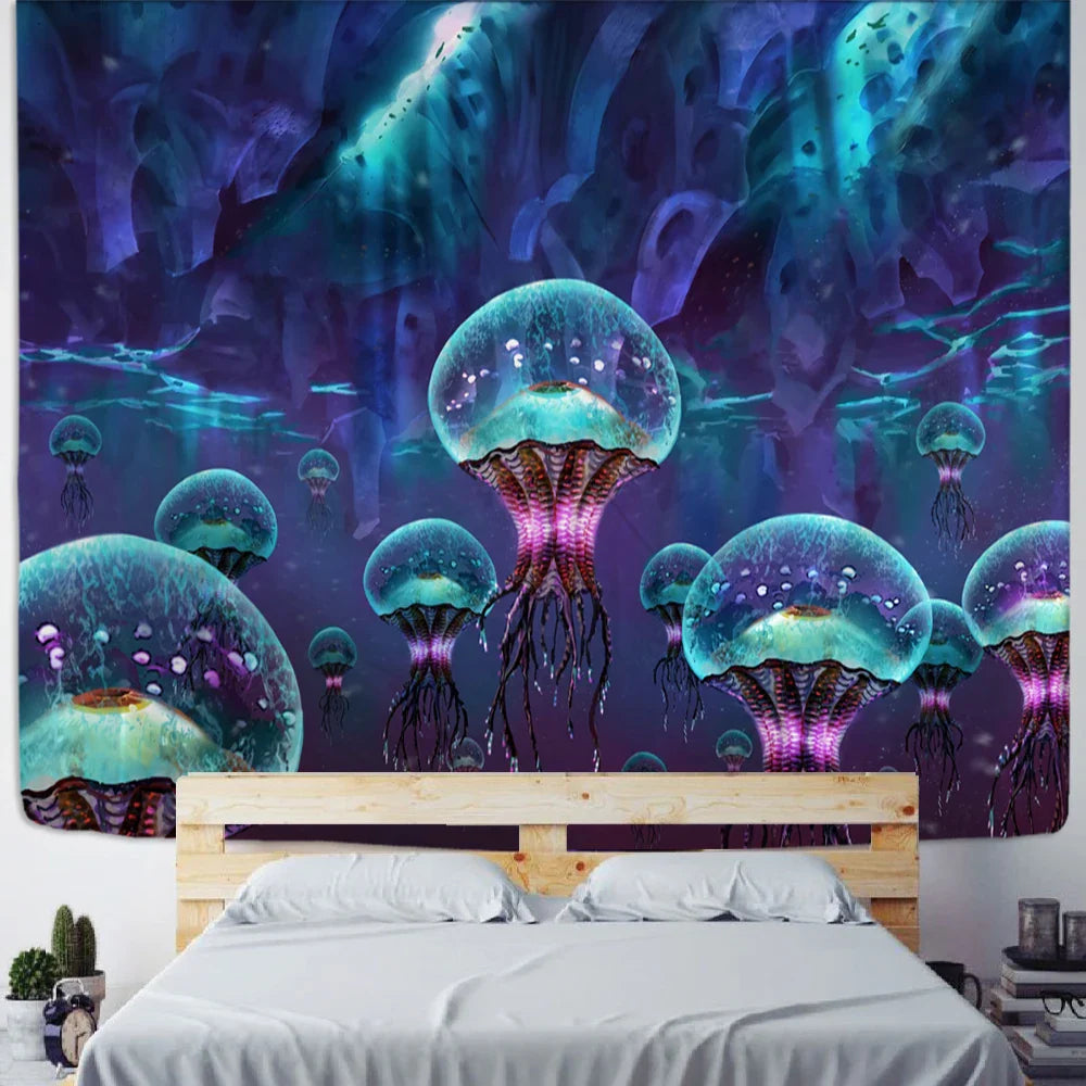 Afralia™ Mushroom Mandala Tapestry Wall Hanging Hippie Psychedelic Room Decor
