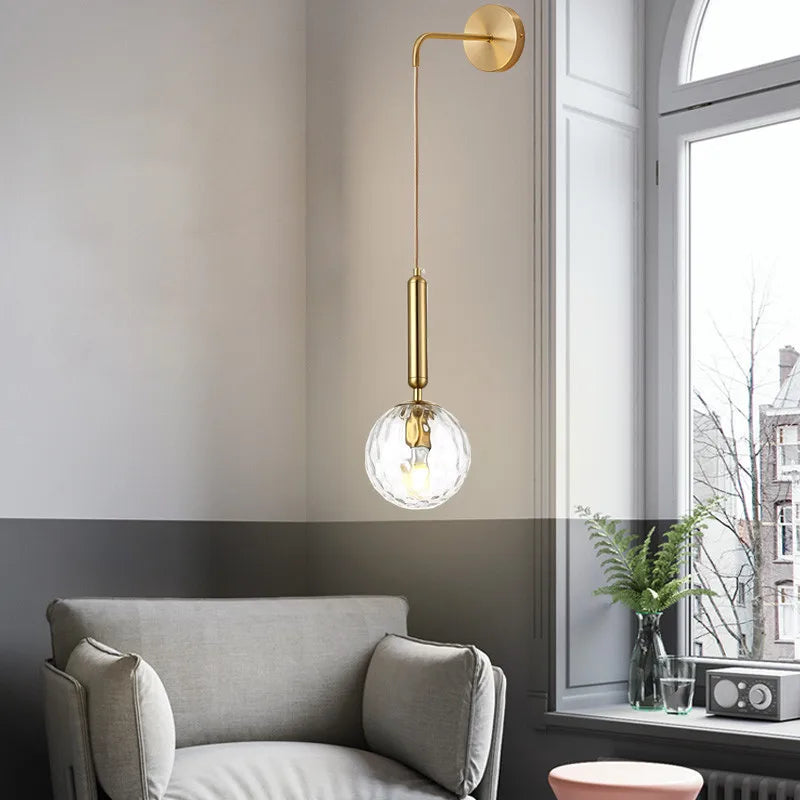 Afralia™ Nordic Glass Wall Lamps Modern Bedroom Decor Luxury Living Room Hotel Light