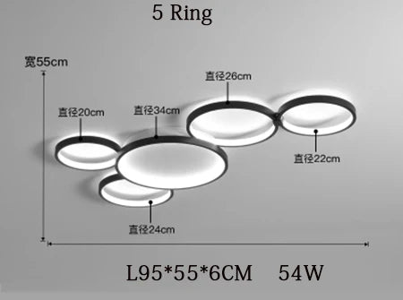 Afralia™ Nordic Remote Control LED Ceiling Lamp for Living Room, Study Room - Modern & Creative
