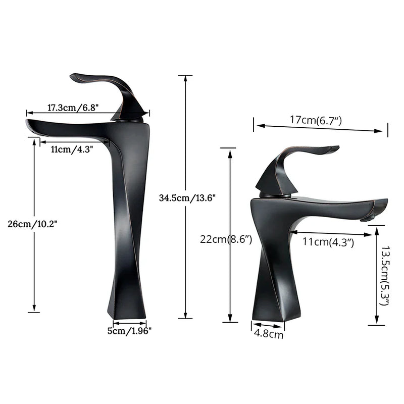 Afralia™ Black Bronze Bathroom Basin Faucet, Single Lever Lavatory Sink Mixer Tap