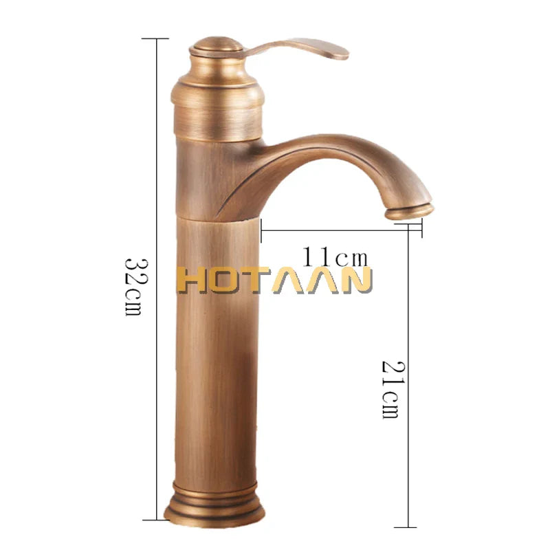Afralia™ High Brass Sink Faucet Hot Cold Bathroom Tap Basin Faucet YT-5010