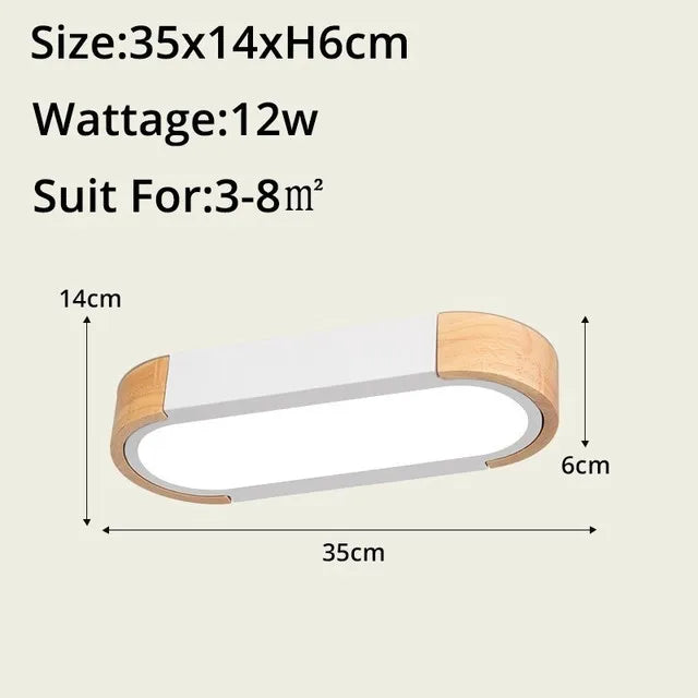 Afralia™ Wood LED Ceiling Lamp for Home Decor - Remote Control Panels for Living Room