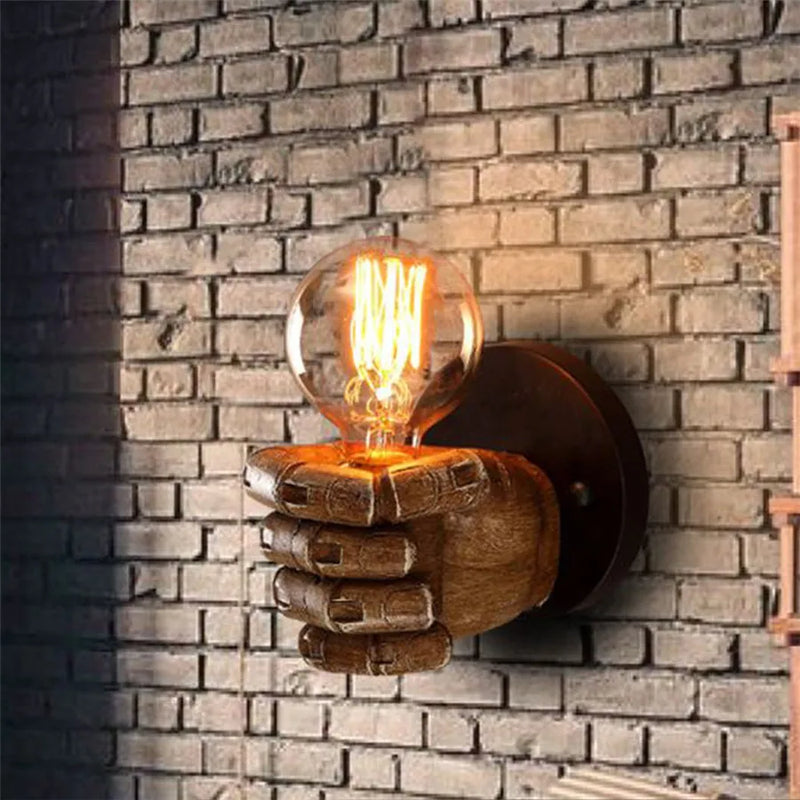 Afralia™ Resin Fist Wall Sconces Left Right Hand Bedroom Light Fixture Decor