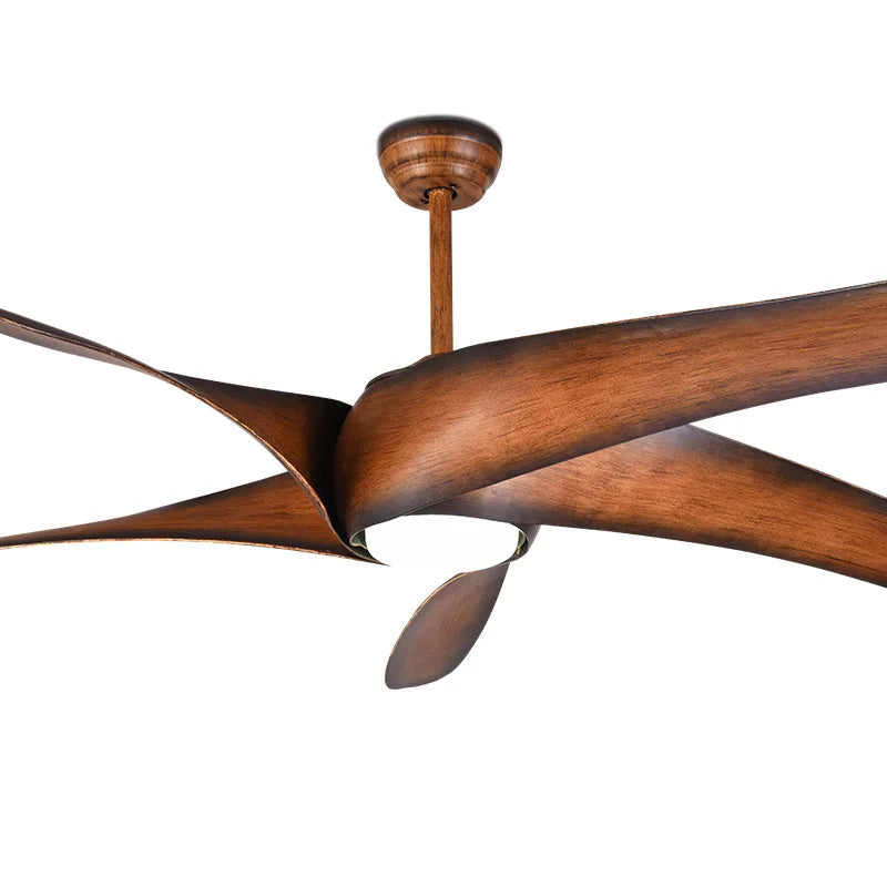 Afralia™ 60" Brown Blades Ceiling Fan with Lights Remote Control LED Light