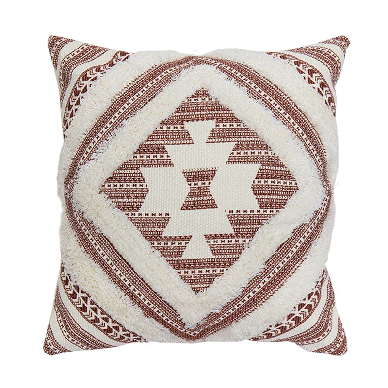 Afralia™ Boho Style Cotton Woven Cushion Cover in Coffee Black, 45x45cm/30x50cm