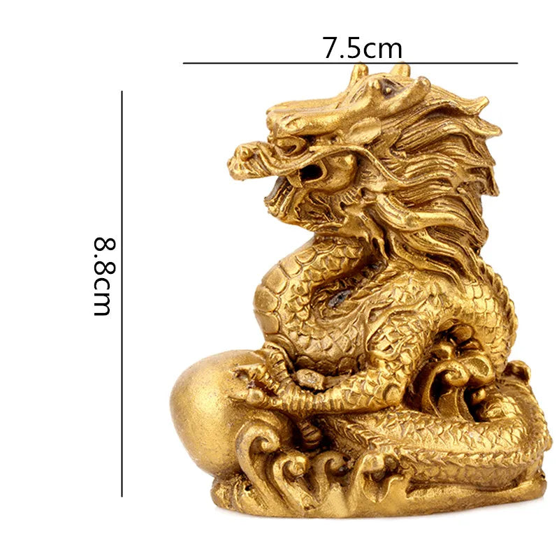 Afralia™ Retro Brass Zodiac Animal Sculpture. Chinese Modern Home Decor Craft.