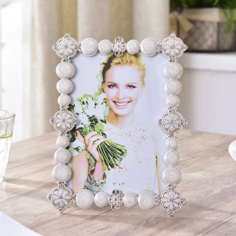 Afralia™ Retro Metal Gem Photo Frame: Handmade Wedding Desktop Decor for Picture Display