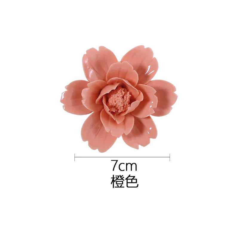 Afralia™ Ceramic Peony Wall Hanging Decoration - Handmade 3D Relief Craft