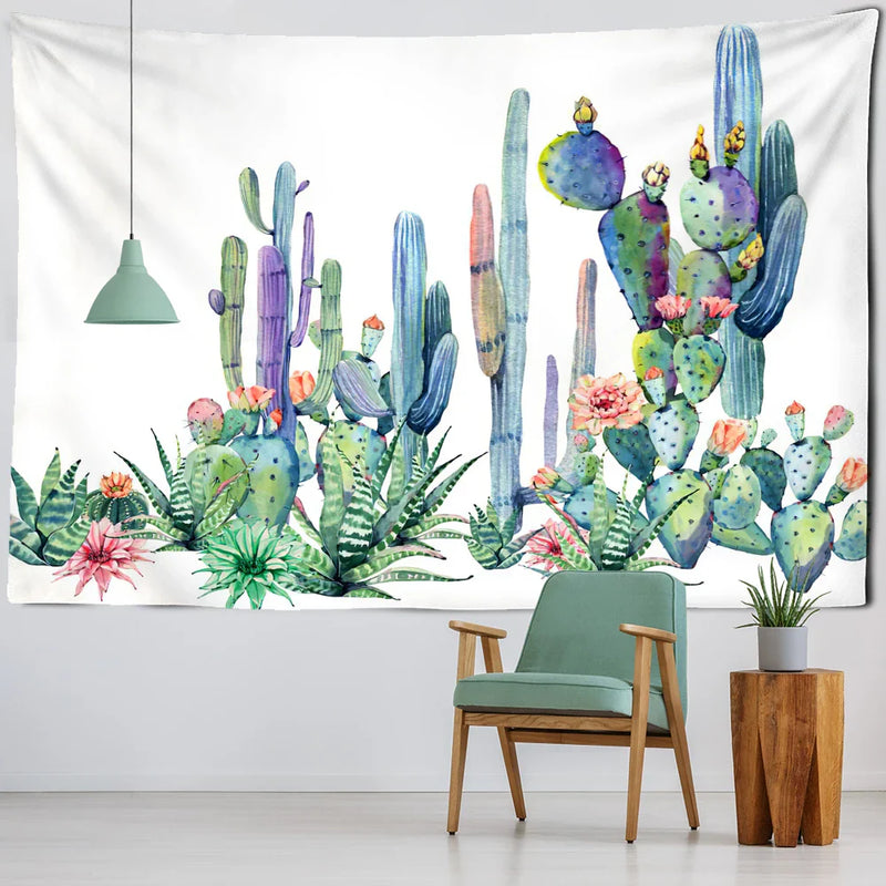 Afralia™ Cactus Tropical Plant Tapestry Wall Hanging for Children's Room Hippie Cartoon Home Decor