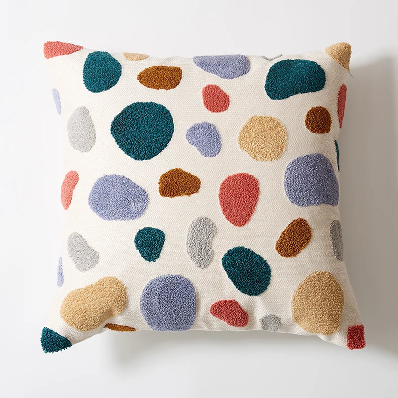 Afralia™ Embroidered Floral Dot Pillow Cover for Cozy Home Decor