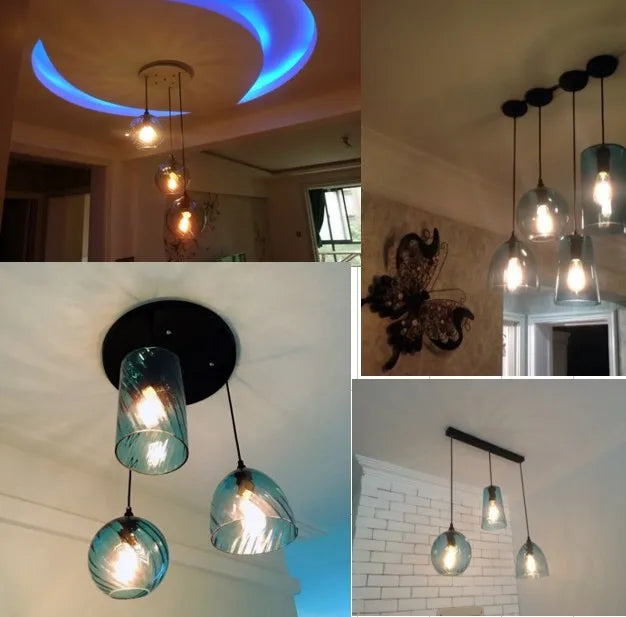Afralia™ Glass LED Pendant Lamp: Modern Nordic Style Hanging Light for Home, Cafe, or Bar
