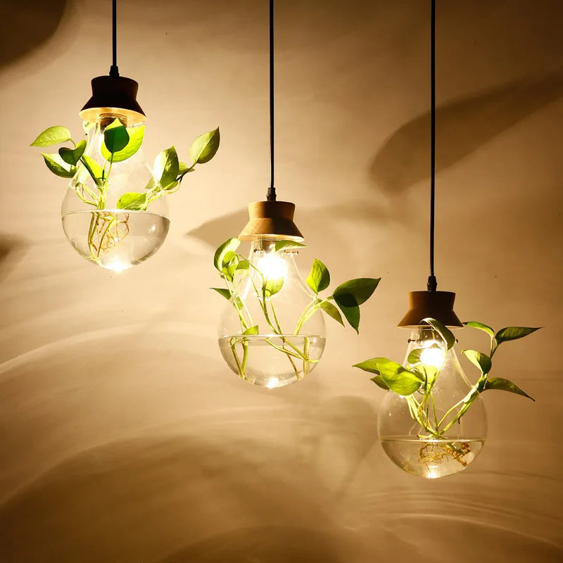 Afralia™ Botanical Glass Bottle Pendant Light for Home and Commercial Spaces