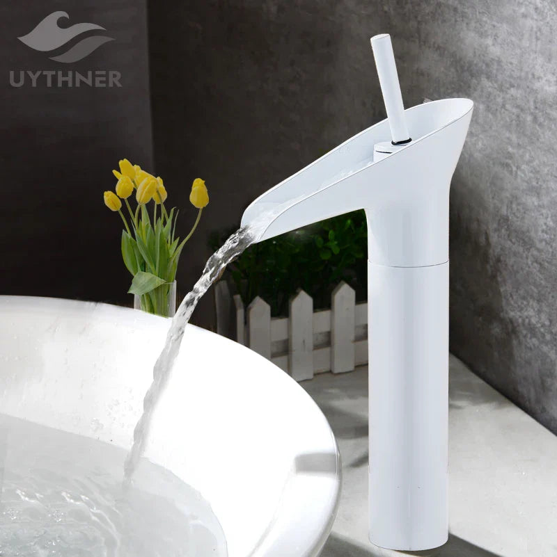 Afralia™ Modern Chrome Finish Waterfall Bathroom Sink Faucet with Single Handle