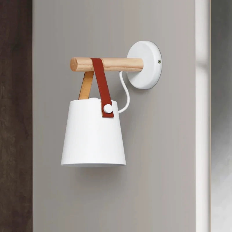 Afralia™ Nordic Wood Wall Lights with 5W LED, Modern Designer E27 Lamp for Living Room