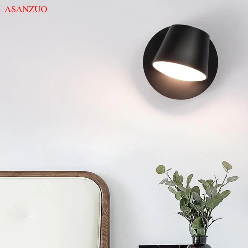 Afralia™ LED Wall lamps Modern Black White bedroom bedside living room decorative light