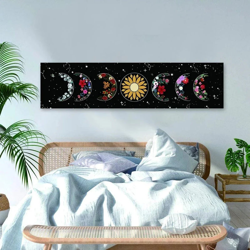 Afralia™ Moon Phase Tapestry: Bohemian Black and White Wall Hanging