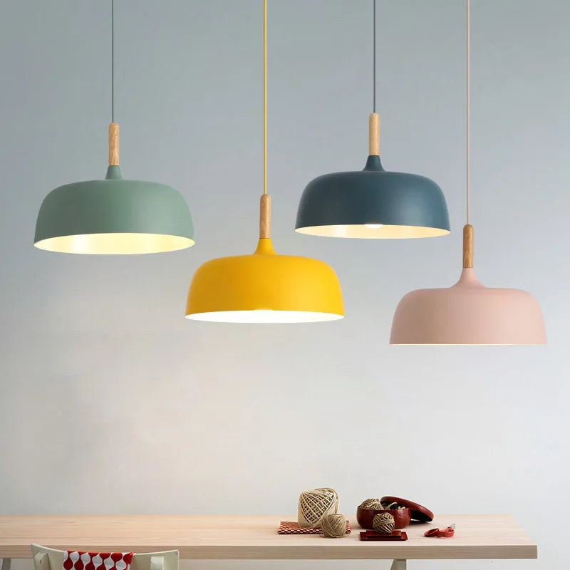 Afralia™ Macarone Pendant Light: Modern Colorful Iron Lampshade for Home, Restaurant, Coffee Shop.