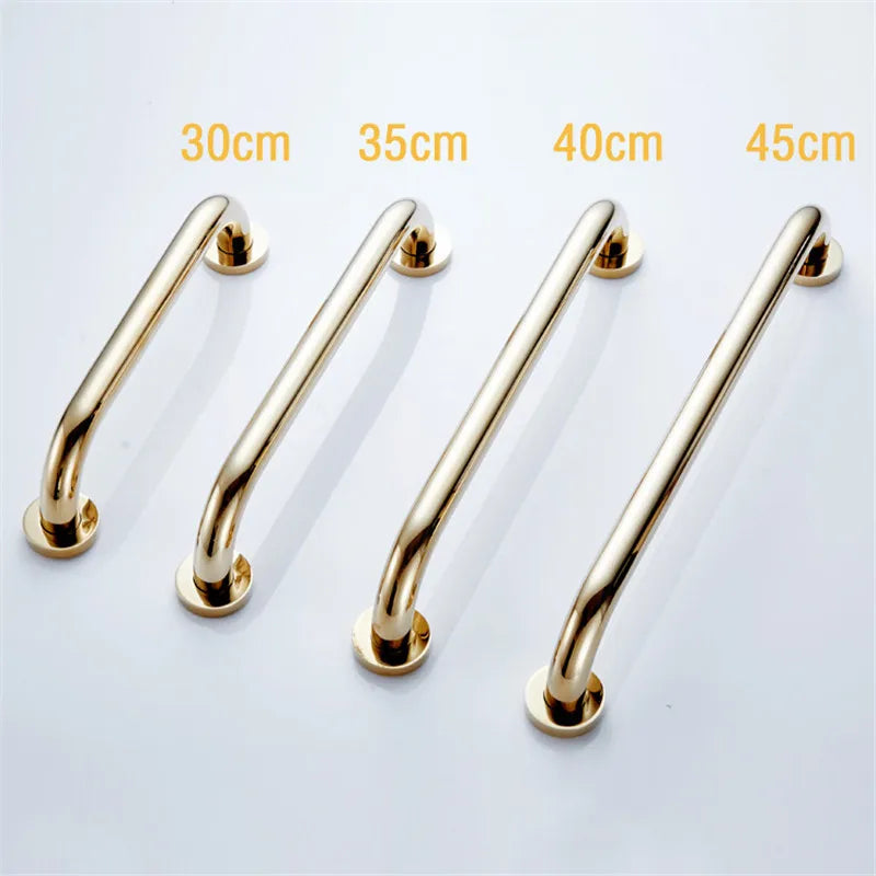 Afralia™ Gold Brass Bathroom Safety Bar Handrail for Tub and Shower