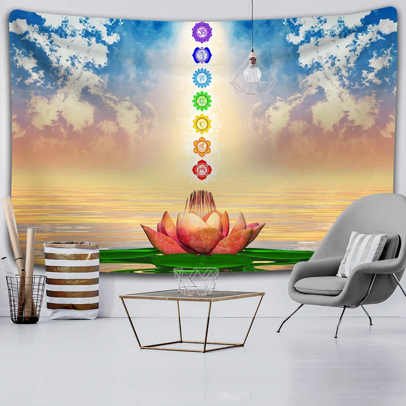 Afralia™ Sun Moon Mandala Cloth Tapestry: Branded Wall Hanging Art Yoga Mat & Decor