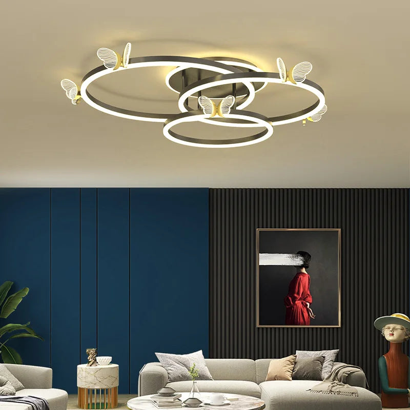 Afralia™ Luxe Butterfly LED Ceiling Lamp: Modern, Bright & Elegant Atmosphere