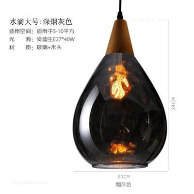 Afralia™ Nordic Water Grain Glass Pendant Lights for Living Room, Kitchen, Restaurant, Bar - Retro Simple Hanging Lamps