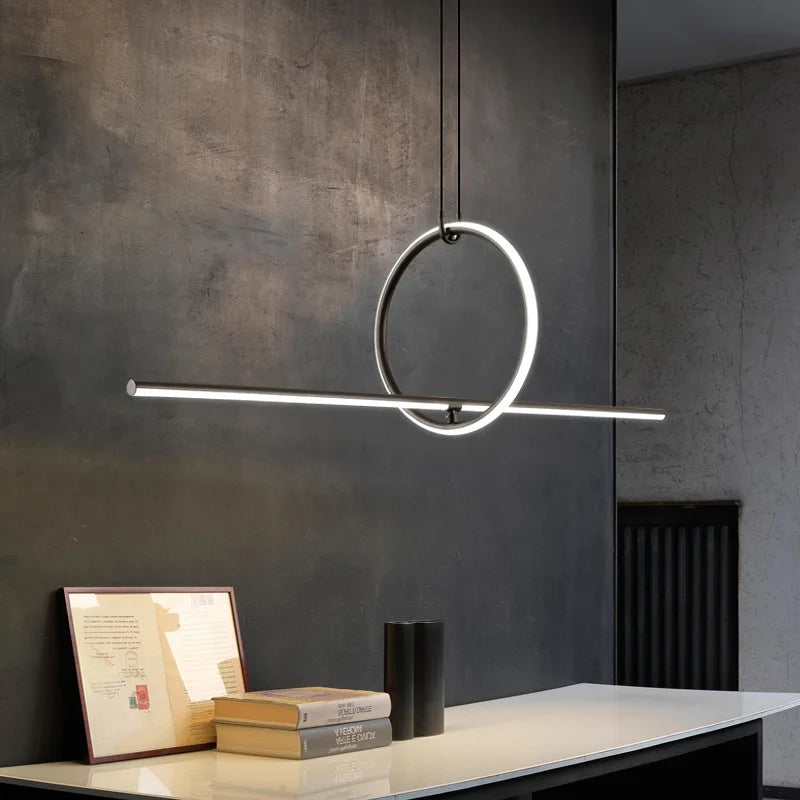 Afralia™ Geometric LED Pendant Light - Modern Minimalist Hanging Lamp for Home Decor