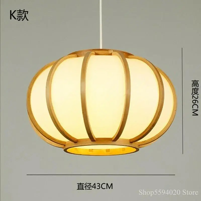Afralia™ Japanese Bamboo Chandelier Lights for Bedroom Living Room Tea Room Zen Lamps