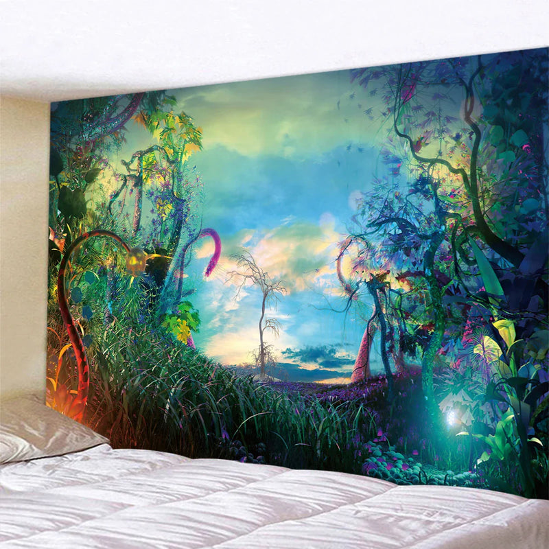 Afralia™ Forest Elf Psychedelic Tapestry: Boho Wall Mount & Yoga Mat Art