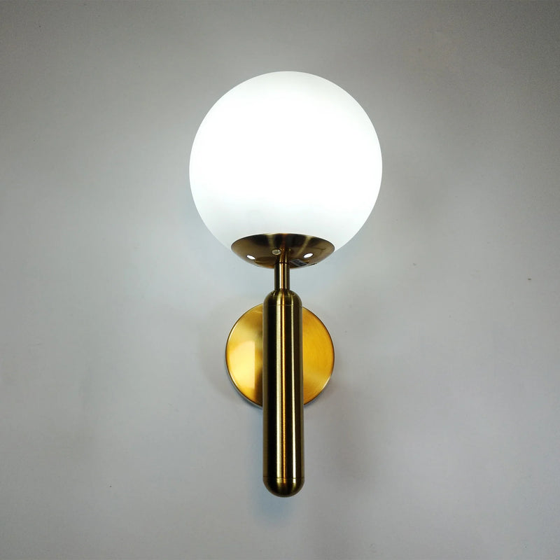 Afralia™ Glass Nordic Bedroom Wall Lamp Gold Black Interior Led Lighted Decoration