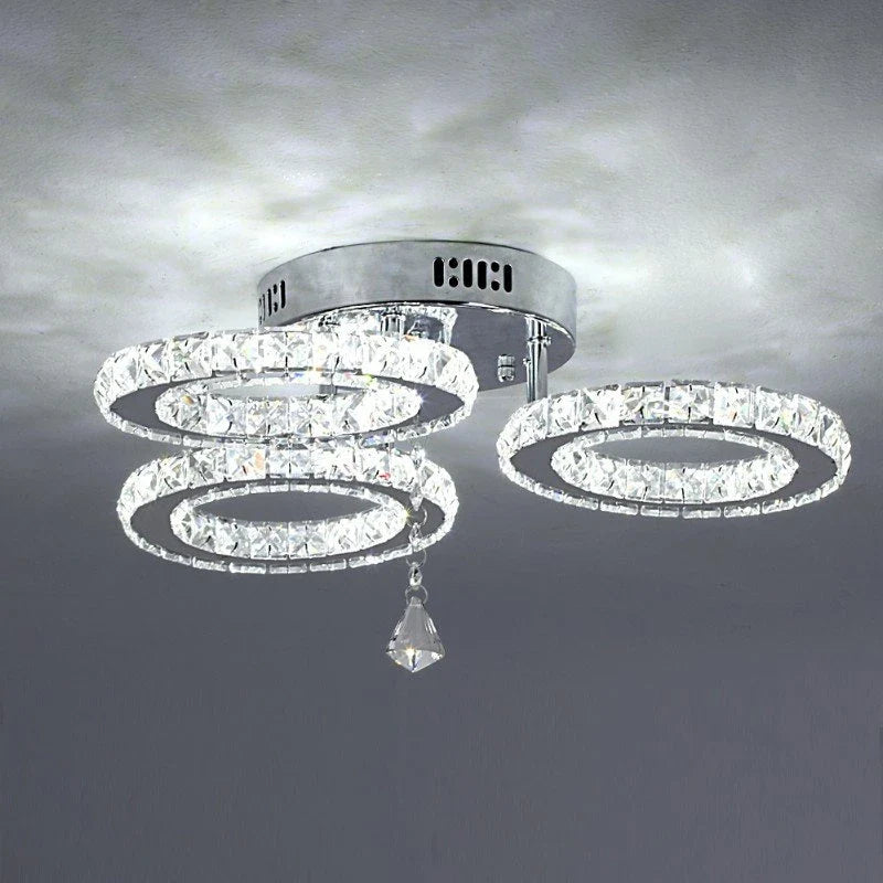 Afralia™ Modern Crystal Chandelier Ceiling Lamp for Bedroom Living Dining Room