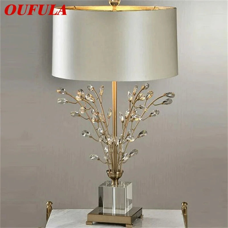 Afralia™ Crystal Branch LED Desk Lamp for Home Bedroom