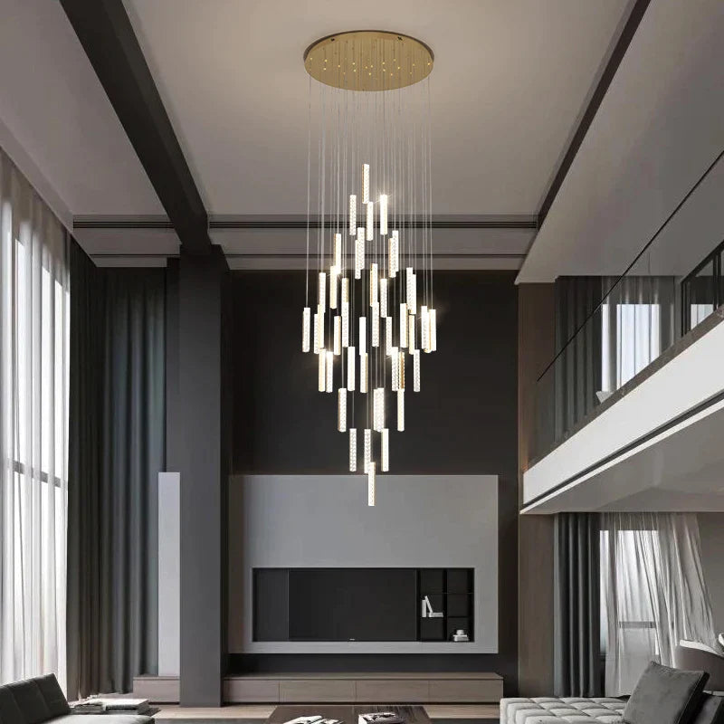 Afralia™ Modern Minimalist Spiral Stair Chandelier for Duplex Villas and Lofts