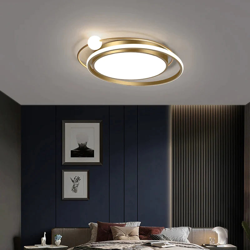 Afralia™ Square Ceiling Light for Bedroom Warm Creative Geometric Study Balcony